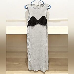Zara Blue Maxi Dress with Black Mesh Detail